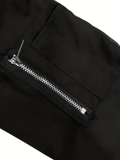 Men's Casual Zipper Multi-Pocket Baseball Jacket