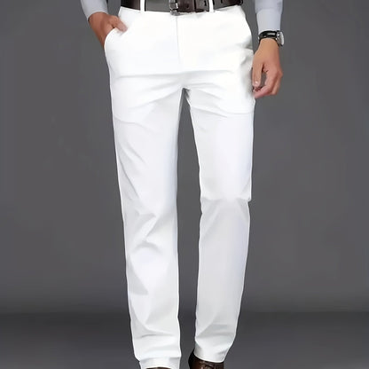 New Casual Formal Pants for Men in Four Seasons, Featuring a Business Style with Trendy Long Trousers. Fashionable And Versatile Men'S Elastic Dress Pants with a Comfortable Classic Design for Casual Wear.