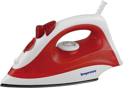Impress Basic Clothing Iron | Non-Stick | Compact | Spray | Adjustable Steam | Fabric Selector | Swivel Cord | Lightweight | 1200-Watt (Blue)