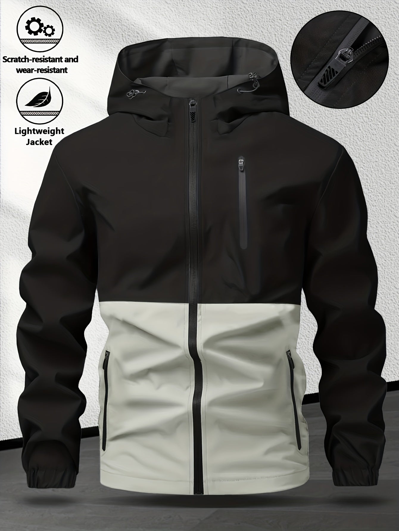 Men's Casual Hooded Softshell Sports Windbreaker Jacket