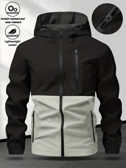 Men's Casual Hooded Softshell Sports Windbreaker Jacket