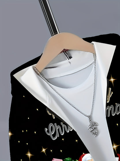 Christmas Fashion 3D Print, Boys' Fashion 3D Print Casual Hooded Zip-Up Cardigan Set, Suitable for Outdoor Activities, Boys' Top and Pants Outfit, Hooded Sweatshirt and Pants Set, Long Sleeve Hoodie and Pants Set, Christma Ou