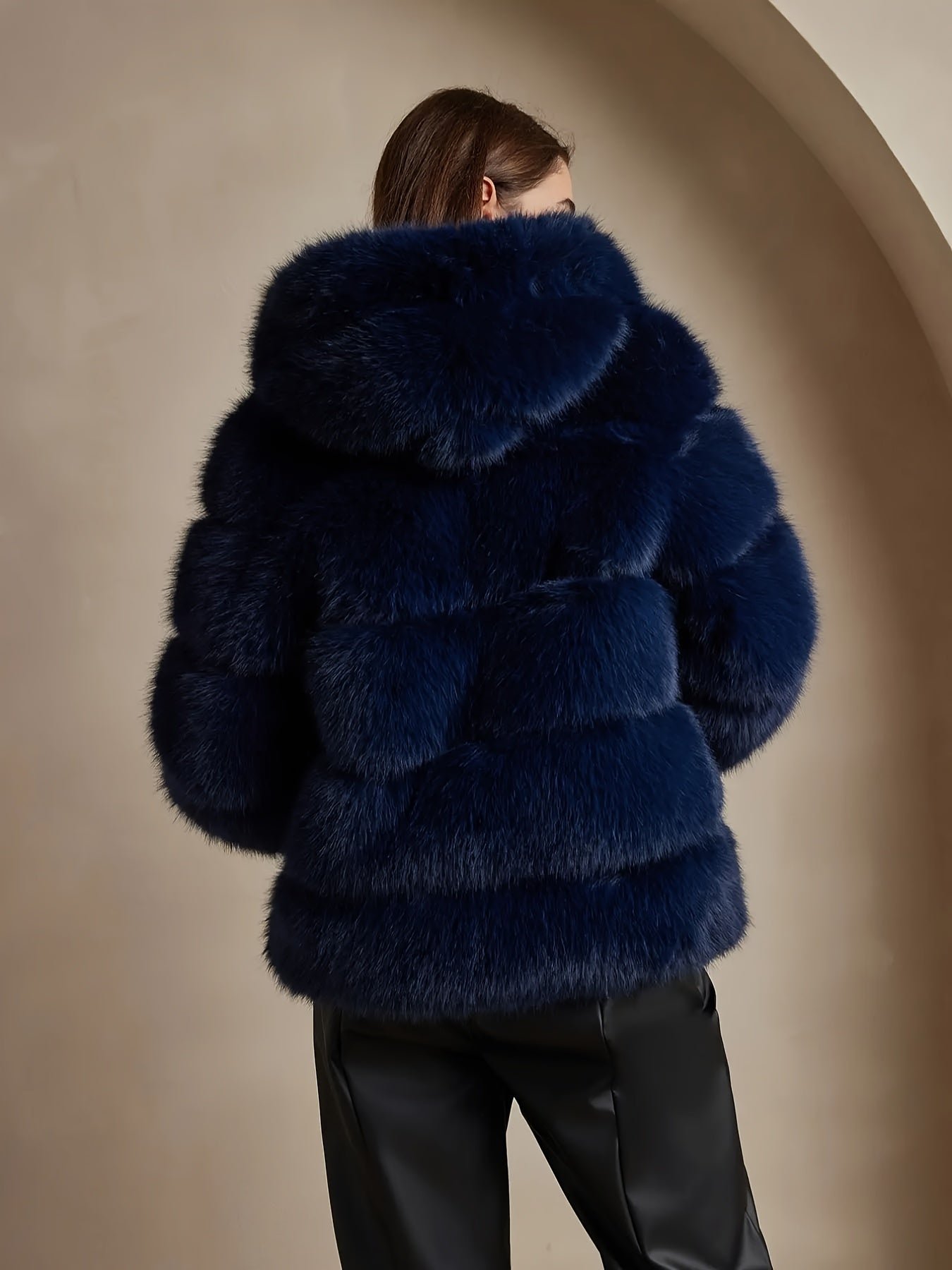 Women's Elegant White faux fur coat - Luxury Winter Outerwear with Single-Button Closure, Machine Washable Cold-Weather Jacket for Evening Events, Parties & Everyday - Chic Winter Coat for Women (Solid Color, O-Line Silhouett