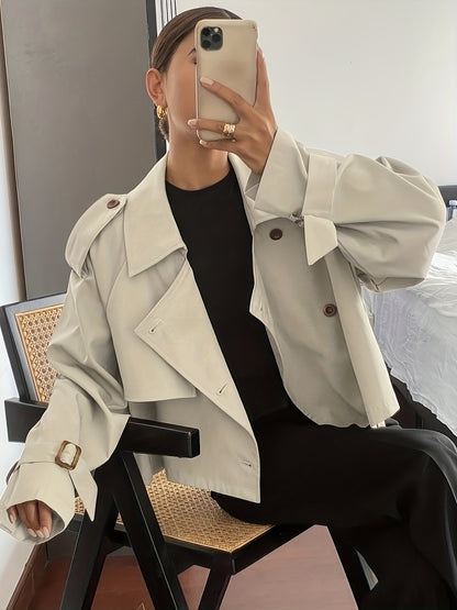 Կանացի գարուն/աշուն միագույն, պարզ, ազատ, առօրյա, կարճ, երկար թևքերով տրենչ-բաճկոն