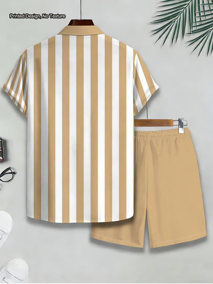 Men's Casual Summer Shirt & Shorts Set with Unique Print