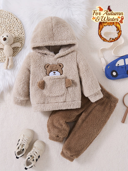 Տղաների աշնանային և ձմեռային նորաձև, առօրյա, պարզ, խելոք, տաք, միագույն, փափուկ, արջուկի տեսքով ասեղնագործված վերնաշապիկով, երկկտորանոց, հիանալի է բացօթյա օգտագործման համար