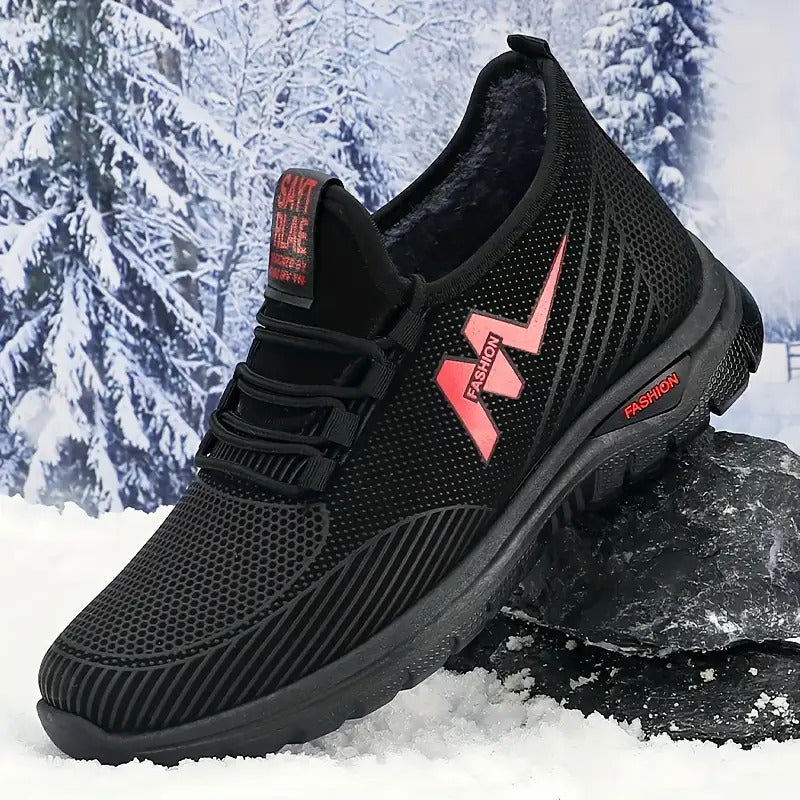 Men's Winter Sports Shoes, Lined with Thickened Soft Sole, Comfortable and Warm Snow Boots, Outdoor Sports Shoes, Winter Men's Boots, Men's Winter Snow Sports Shoes, Sporty Casual Shoes, Casual Winter Shoes for Outdoor Use,