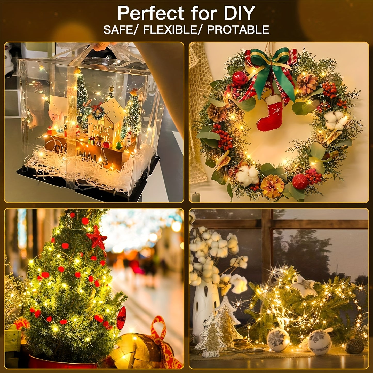 USB-Powered LED Fairy Lights with Remote Control - Copper Silvery Wire Garland for Weddings, Parties, Holidays, Birthdays, Halloween & Christmas Decor