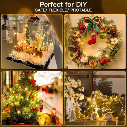 USB-Powered LED Fairy Lights with Remote Control - Copper Silvery Wire Garland for Weddings, Parties, Holidays, Birthdays, Halloween & Christmas Decor