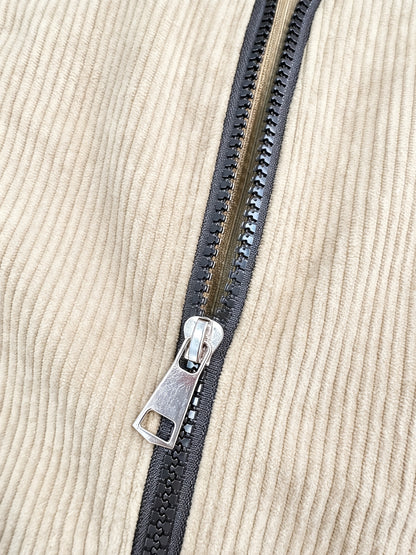 Men's Corduroy Zipper Jacket with Lapel Collar for Spring/Fall