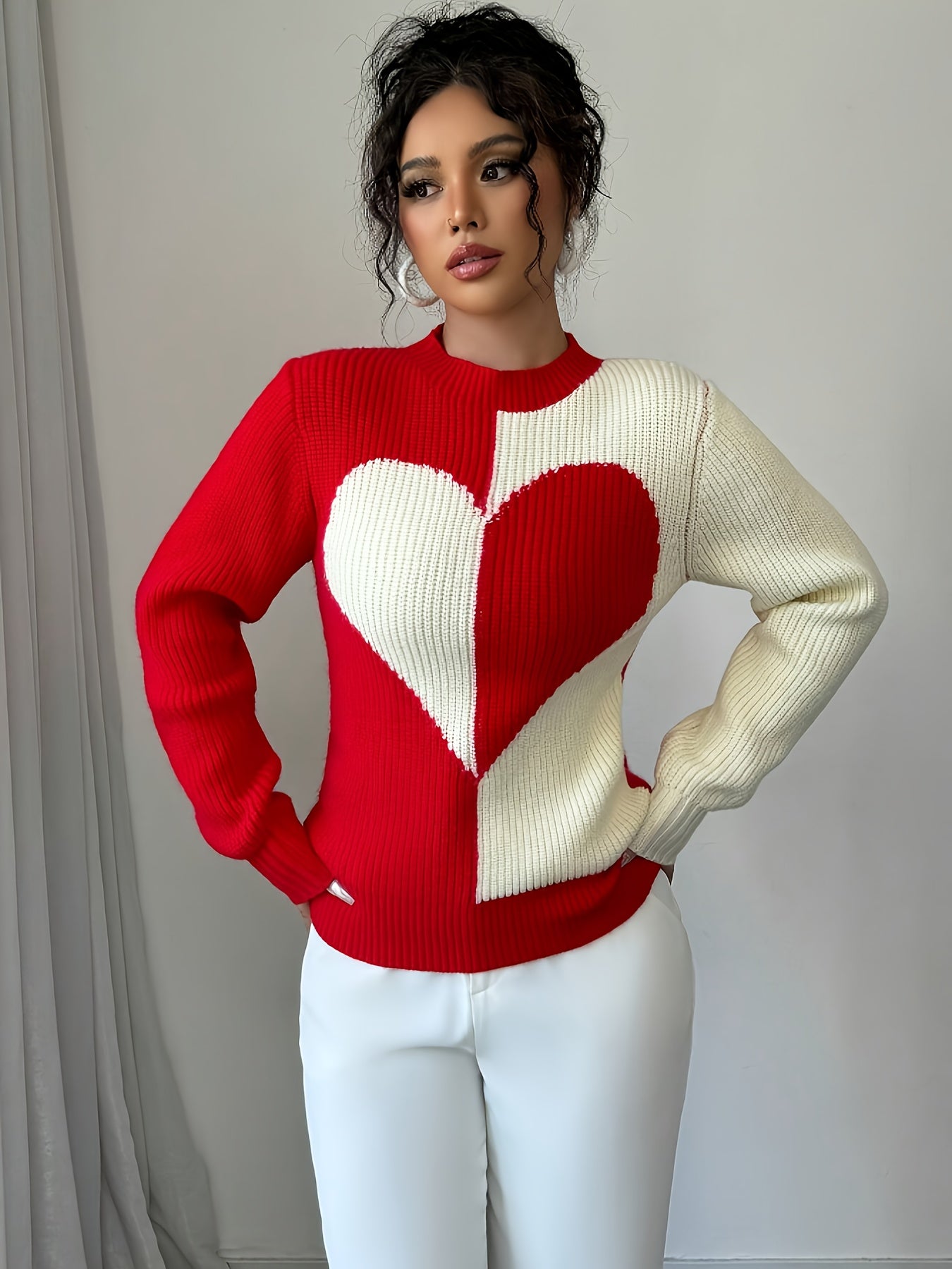 Women's Elegant Sweater Sweationnaire - Winter Warm Round Neck Solid Color Pullover, Regular Fit Cozy Sweaters for Fall/Winter, Versatile Casual & Dressy Outfits (Hand Wash/Dry Clean) - Elegant Special Line Collection