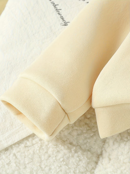 Տղա աղջիկների աշուն/ձմեռ տառերով դրոշմված տաք, աստառով սվիտեր և մարզաշապիկ, իդեալական է բացօթյա օգտագործման համար