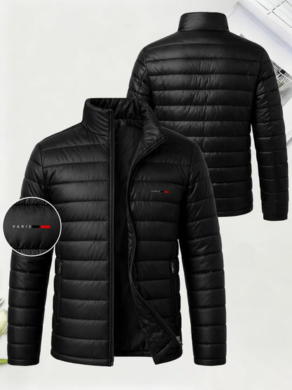 Men's Lightweight Stand Collar Jacket with Zipper Pockets