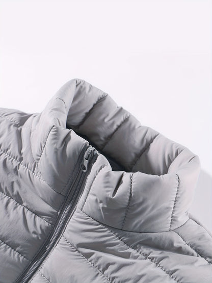 Men's Fashion Solid Color Single Vest, Youth Outdoor Sports Casual Jacket, Men's Spring Autumn Thin Stand Collar Cardigan Vest