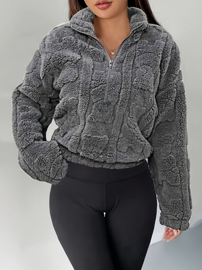 Women'S Casual Long Sleeve Hoodie with Front Zipper - Cozy Fleece-Lined Pullover, All-Season Comfort, Casual Wear Hoodie