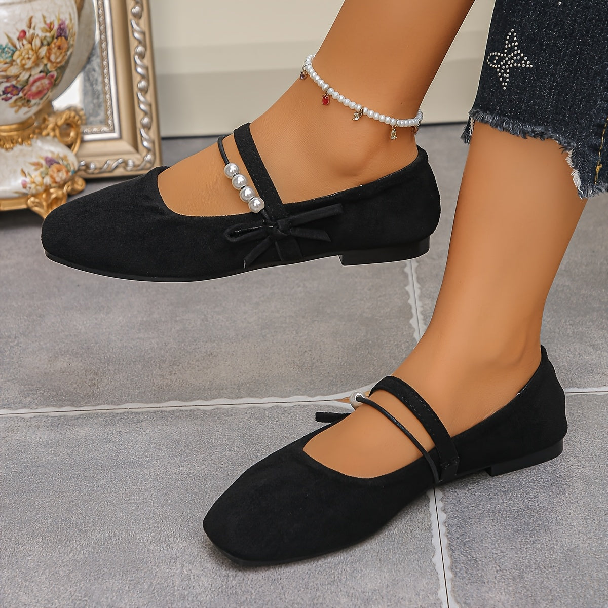 Plus Size Women’s Casual Square Toe Mary Jane Flats