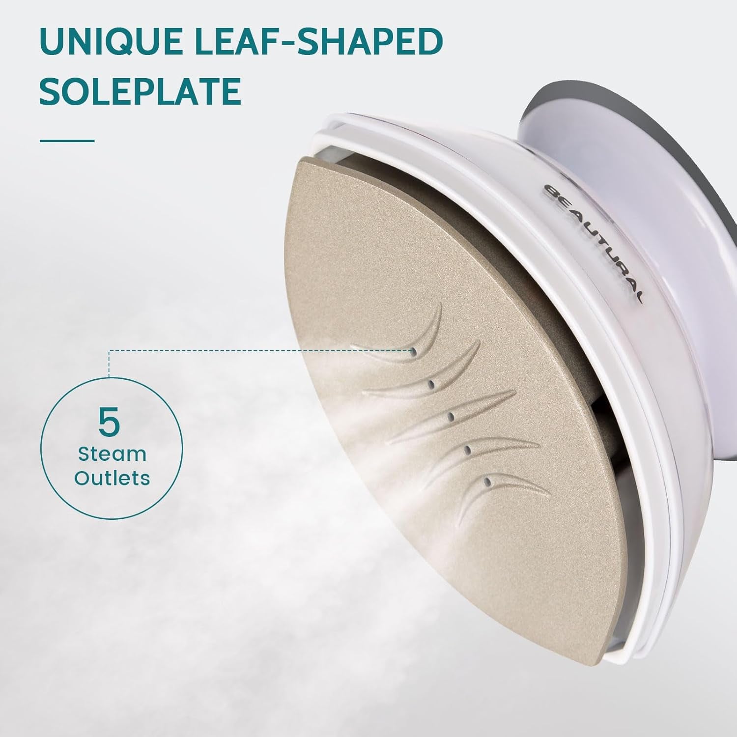 BEAUTURAL Mini Travel Steam Iron for Clothes with Dual Voltage, Non-Stick Soleplate, Anti-Slip Handle, Ideal for Sewing, Quilting and Handcraft