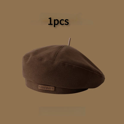 Unisex Lightweight Embroidered Beret Hat for Fall Winter