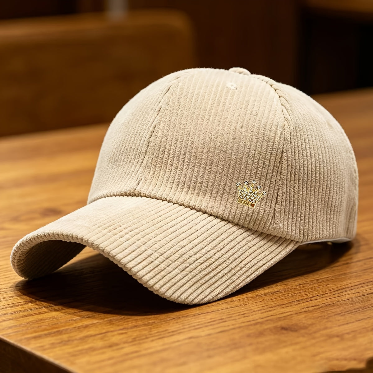 Unisex Retro Corduroy Baseball Cap with Adjustable Snapback