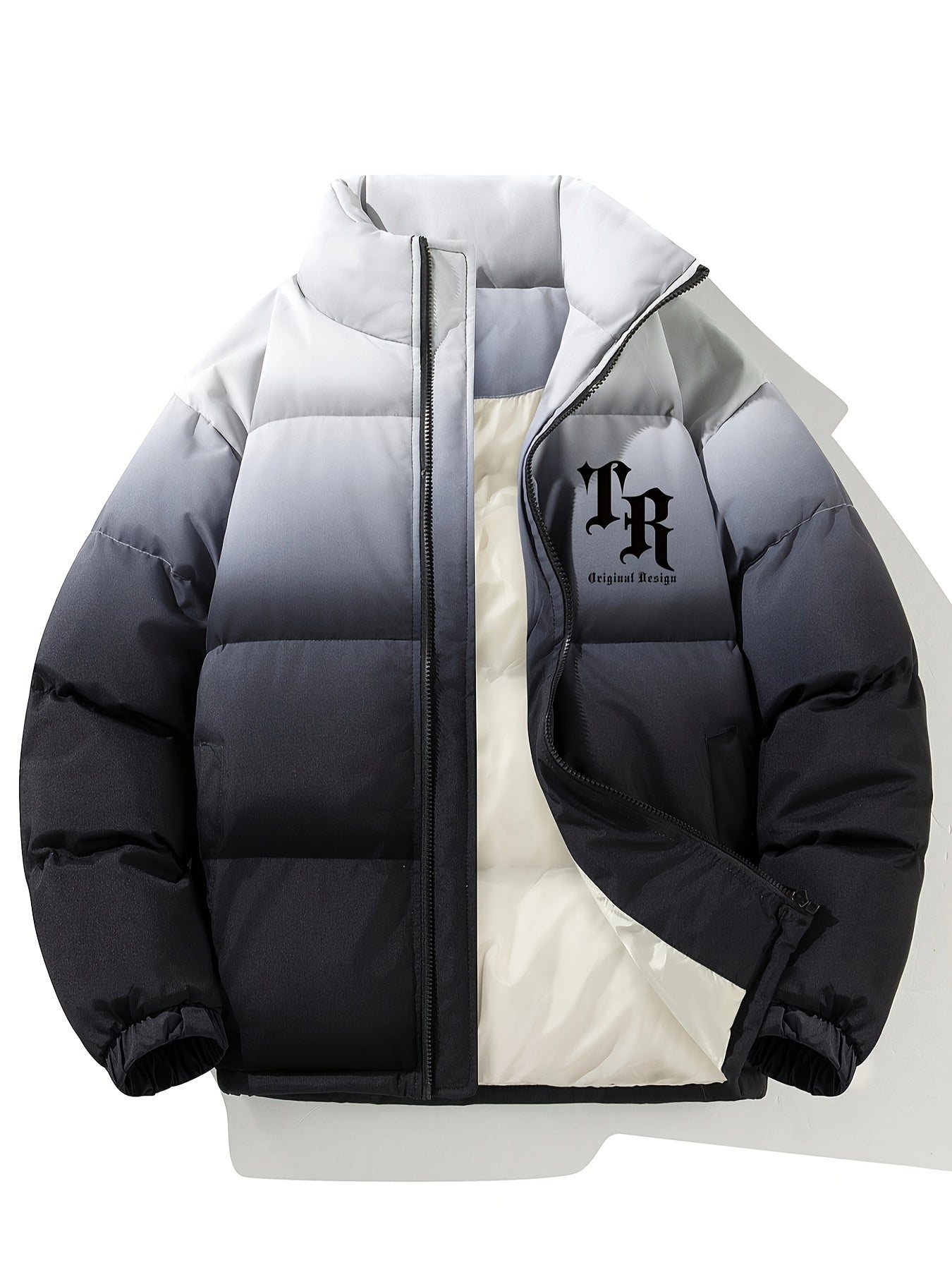 Տղամարդու գունային բլոկներով կարված բաճկոն - հարմարավետ բրդյա ծածկույթով ձմեռային բաճկոն՝ կանգնած օձիքով, կայծակաճարմանդով և բազմաթիվ գրպաններով՝ ամենօրյա հագուստի համար, ձմեռային բաճկոն, հաստ