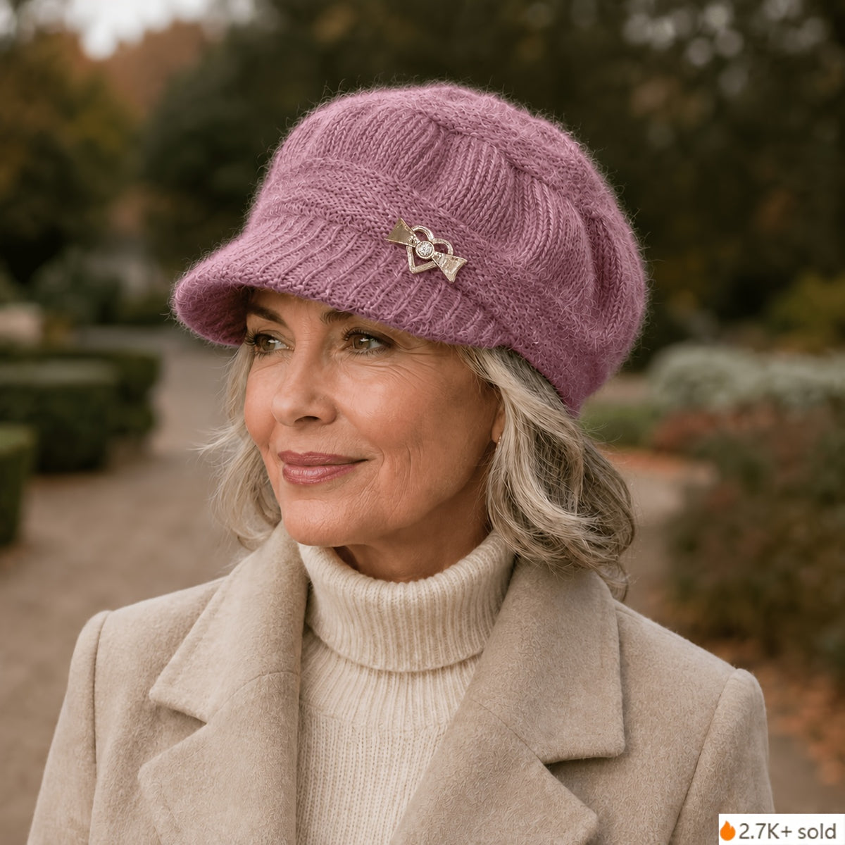 Lightweight Elastic Winter Hat for Mom with Forehead Warmth