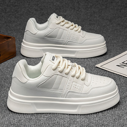 Men's Low-Top Sneakers - Sole & Outsole Suitable for Sports, Casual, Office Shoes | Minimalist Round Toe Lace-Up | - Versatile White Sneakers for Daily Wear & Workouts - ayq
