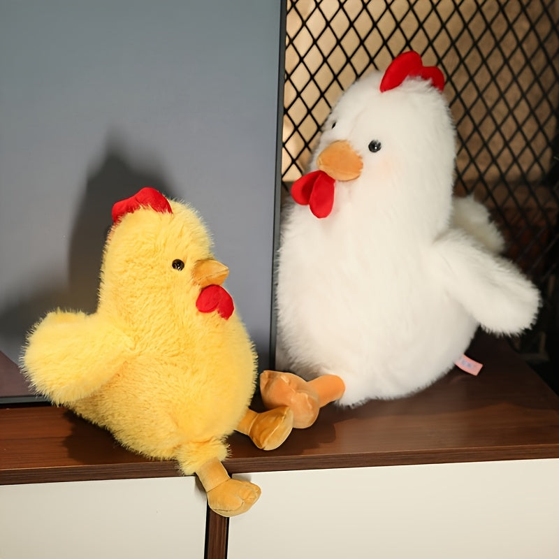 30Cm/11.81In Cute Chicken Plush Toy Soft Stuffed Animal Realistic Rooster Doll Comfortable Home Decor Plush Gift for Birthdays And Christmas