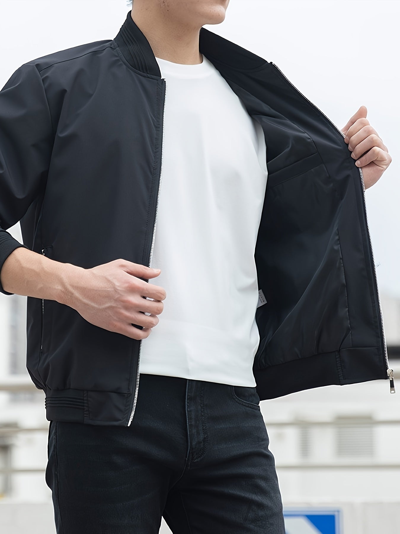 Տղամարդու միագույն գործնական բաճկոն, առօրյա, նորաձև բացօթյա վերարկու՝ որպես նվեր