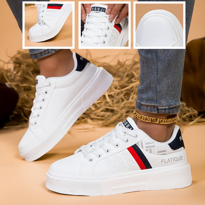 Men's Lightweight Black & White Sports Sneakers with Breathable Mesh