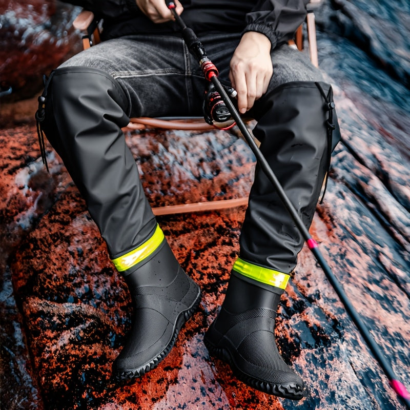 Waterproof High-Calf Slip-On Boots for Outdoor Adventures