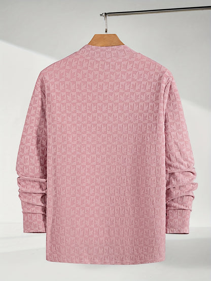 Տղամարդու երկարաթև մարզաշապիկ կիսաբարձր օձիքով, առօրյա ժակարդե հիմք վերնաշապիկի համար, աշնանային և ձմռան համար նախատեսված ոճային և բարձրորակ վերնաշապիկ