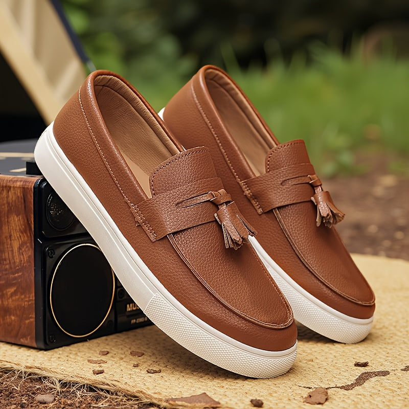 Men's Korean-Style Loafers with Non-Slip Sole and Cushioned Insole