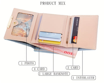 1pc, Women's Luxury High-Quality Wallet, Multi-Functional Multi-Card Slot Exclusive Coin Purse, Portable Compact Versatile Travel, Gorgeous Small Sequins, Exquisite Lady Gentle Style, Unique Design, Metal Snap Closure, Solid