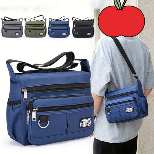 Multi-Pocket Crossbody Shoulder Bag, Casual Travel Office Messenger Bag, Durable, Multiple Compartments