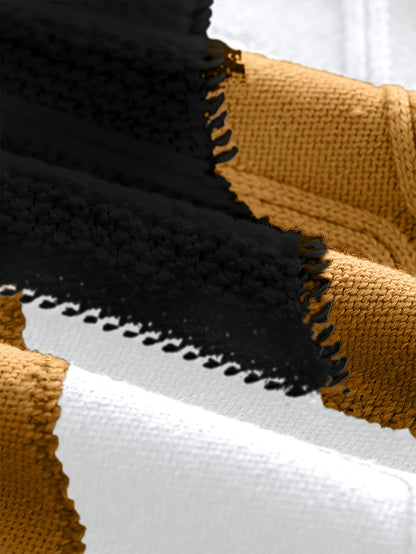 Տղամարդկանց նոր, գունավոր, բարձր օձիքով, երկար թևքերով, ռետրո, քոլեջային ոճի տրիկոտաժե հիմք՝ աշնանային և ձմեռային առօրյա կյանքի համար