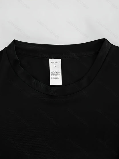 2025 New Men'S Casual Short Sleeve T-Shirt - "EMPRIO" Print, Black with White Lettering, Lightweight  Breathable Fabric, Perfect for Summer Beach Outings  Outdoor Adventures, Beach T Shirt