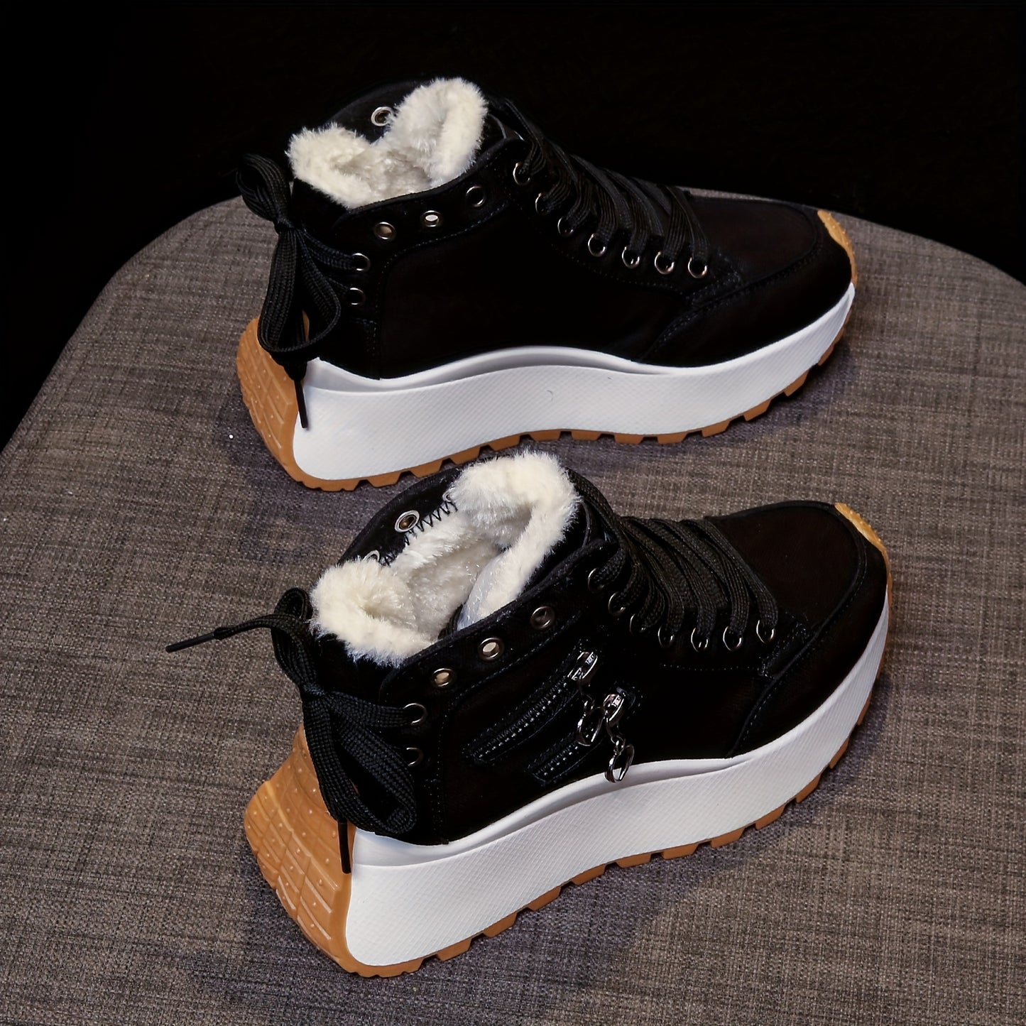 Women'S Winter Boots with Plush Lining - Thickened Warm Snow Boots, Lace-Up Closure, Non-Slip PVC Sole - Elegant Cold Weather Shoes for Everyday & Formal Outfits - Easy-Clean Fabric Upper - Available in Blue, Black, Brown, Re