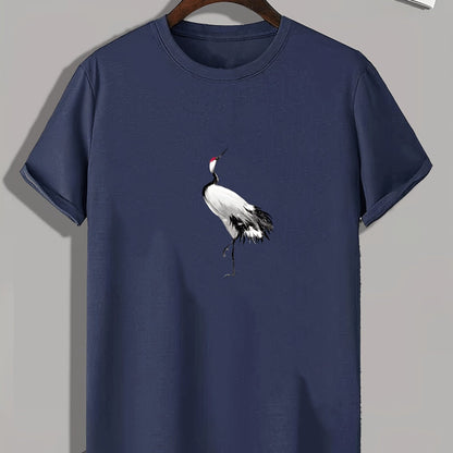 New Summer Round Collared Short Cuff T Dress for Men's Wear with Free Print