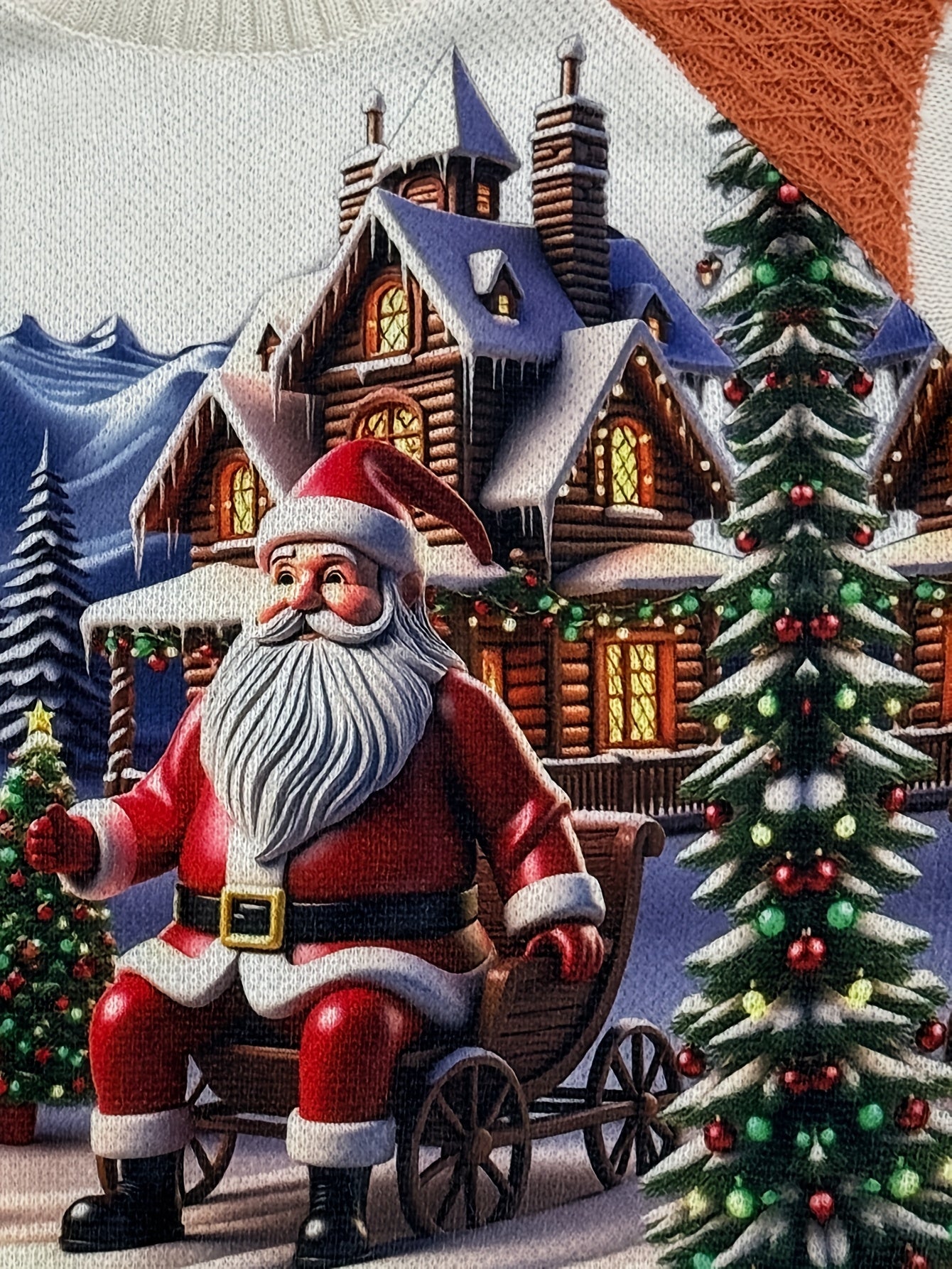 Կանանց 2025 թվականի ձմեռային տրիկոտաժե Սուրբ Ծննդյան սվիտեր. Ձմեռ պապի նախշերով և ուսերի պանելներով - Հարմարավետ սվիտեր, տաք տոնական նորաձևություն տոնական երեկույթների համար, Սուրբ Ծննդյան նվեր կանանց համար (ազատ չափս)