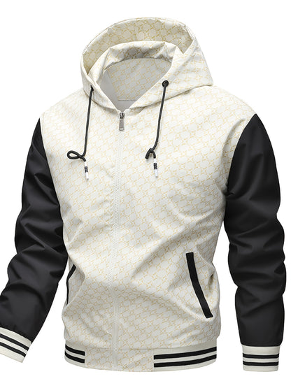 Men's Casual Hooded Windproof Jacket for Spring and Fall