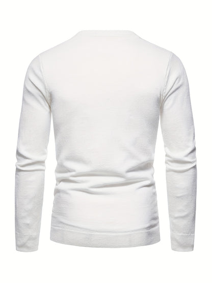 2023 New Cross-border Autumn and Winter Men's Round Neck Random Print Round Neck Knitted Sweater