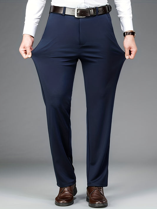 Classic Men'S Dress Pants, Solid Color Trousers for Spring And Summer Business Occasions, Featuring a Timeless Luxurious Style, Y90.