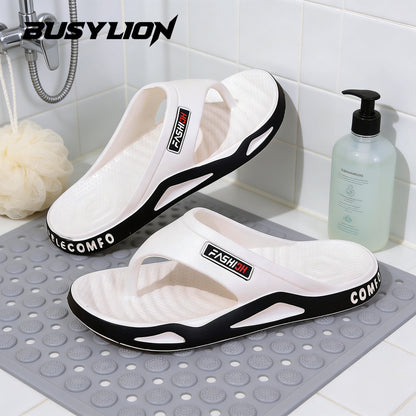Men's Lightweight Fashion Sandals with Letter Print - Open Toe