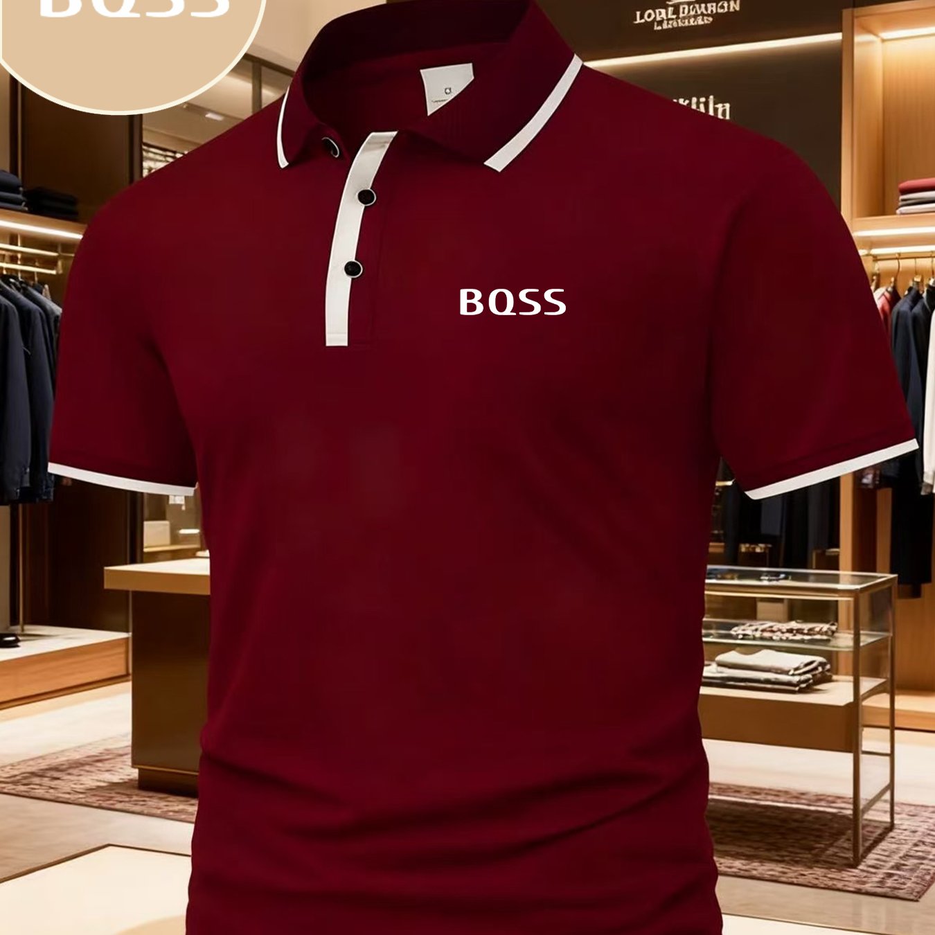 Men'S New Short Sleeve Polo Shirt With Bqss Letter Design | Casual And Business Style, Suitable For Various Occasions, Unisex, Ideal As A Gift - ayq