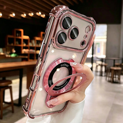 Ultra-Thin Transparent Magnetic Stand Phone Case for iPhone 11-18 Pro