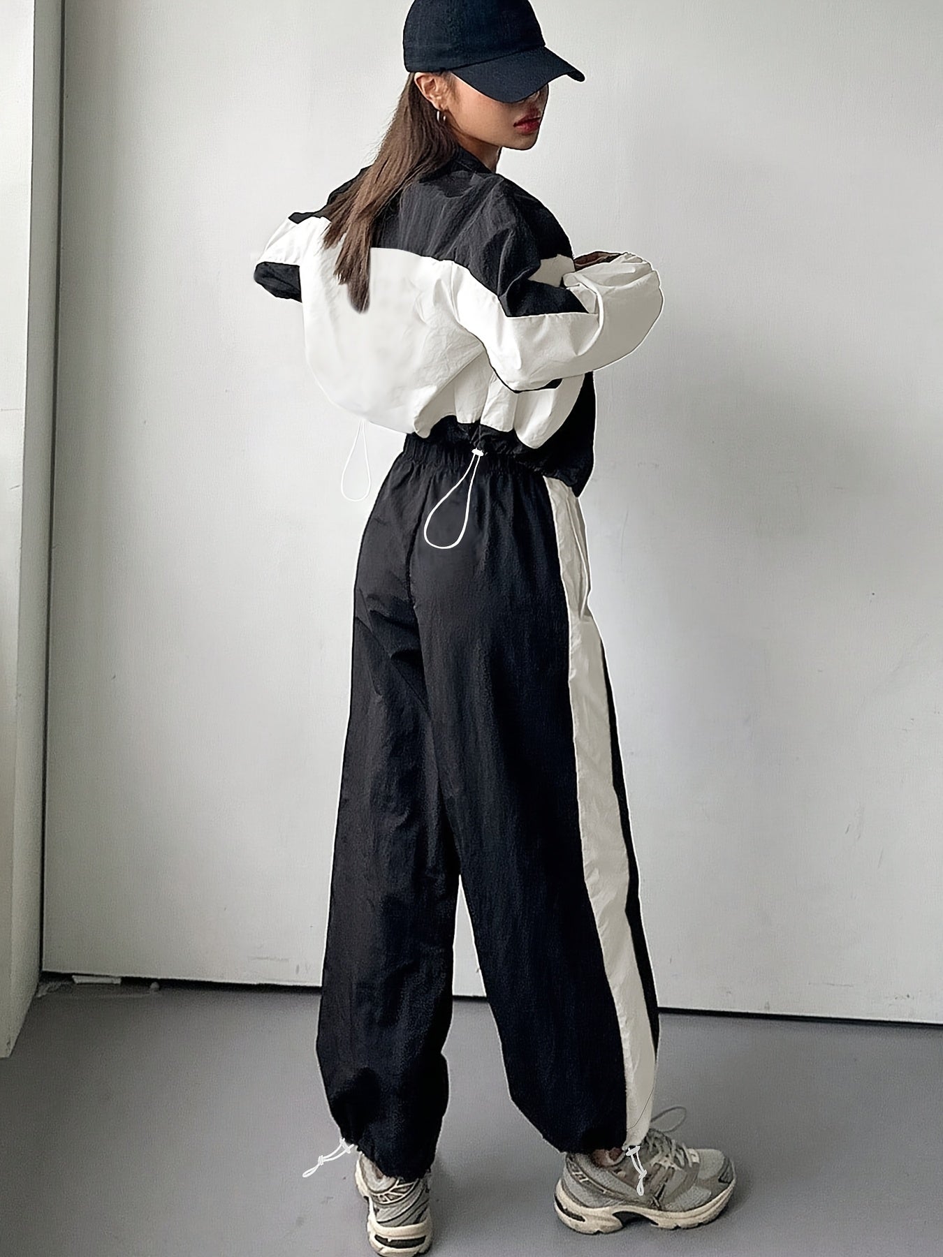Women’s Y2K High-Waist Color Block Casual Suit for Spring