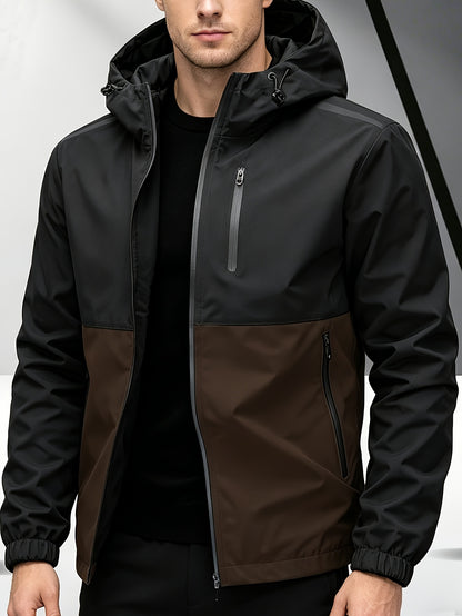 Men's Casual Hooded Softshell Sports Windbreaker Jacket