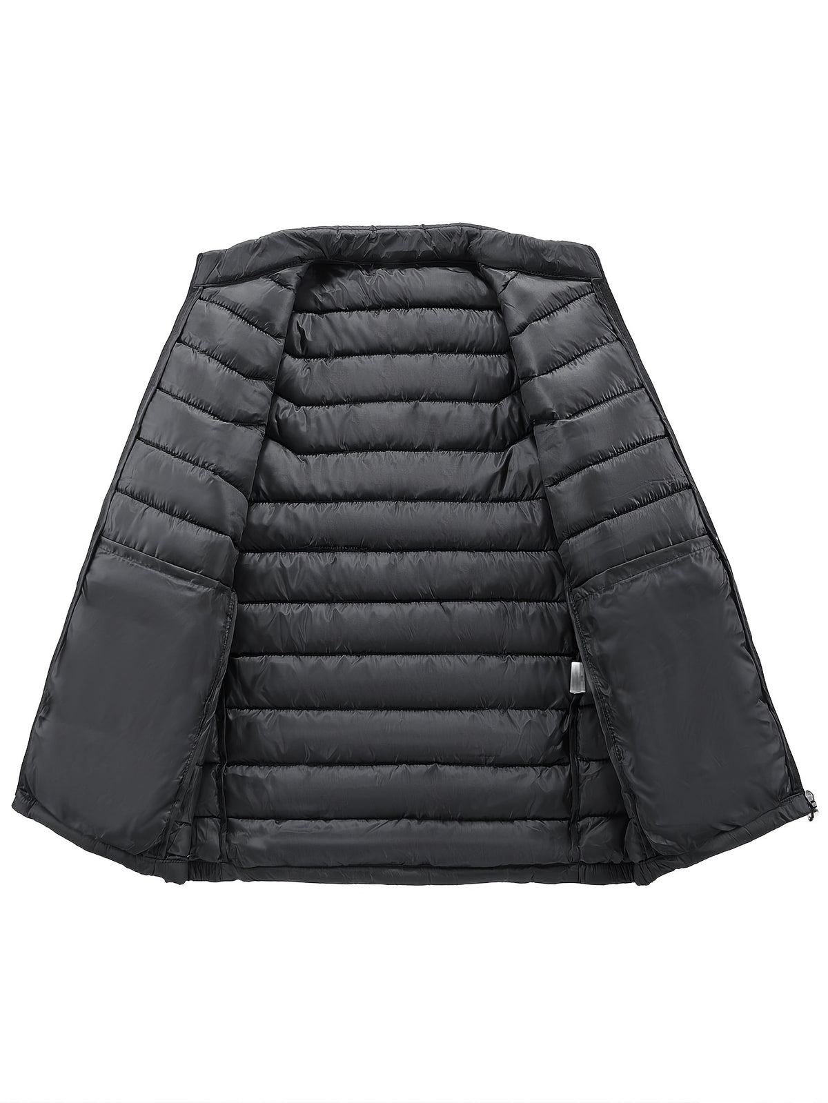 Men's Lightweight Windproof Winter Jacket with Zipper Pockets
