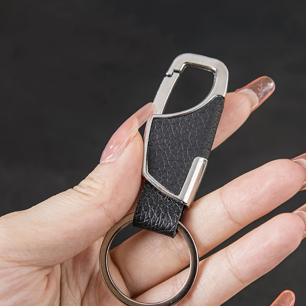 Տղամարդկանց մեքենայի Keychain Ստեղծագործական պարզ և նորաձև դռան կողպեքի բանալիով գոտկատեղից կախված մետաղական բանալի շղթա Արհեստական ​​կաշվից Keychain Ավտոմեքենայի բանալի նվեր