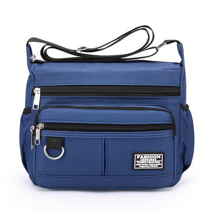 Multi-Pocket Crossbody Shoulder Bag, Casual Travel Office Messenger Bag, Durable, Multiple Compartments